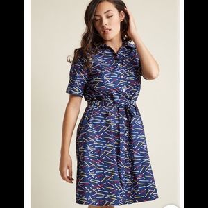 ModCloth Pop the Question Shirtdress in Pencils